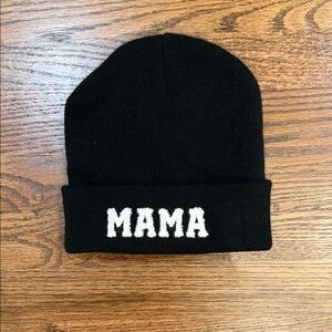 Black Knit Beanie with embroidery